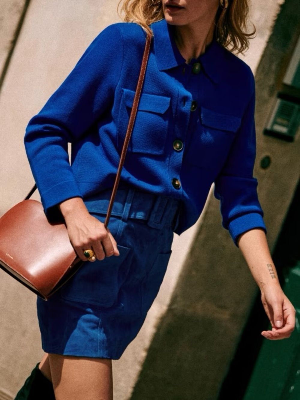 SEZANE BETTY WOOL cardigan in royal blue - Picture 4 of 8